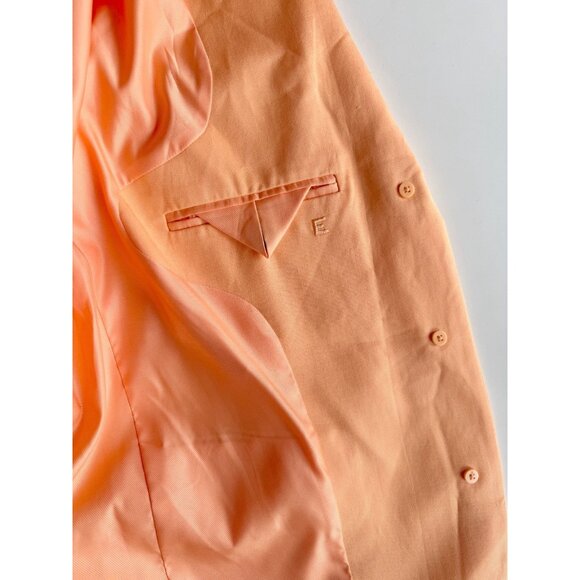 EVERLANE 80's Orange Chiffon Twill Oversized Single Breasted Blazer, Size 00 - Picture 13 of 16